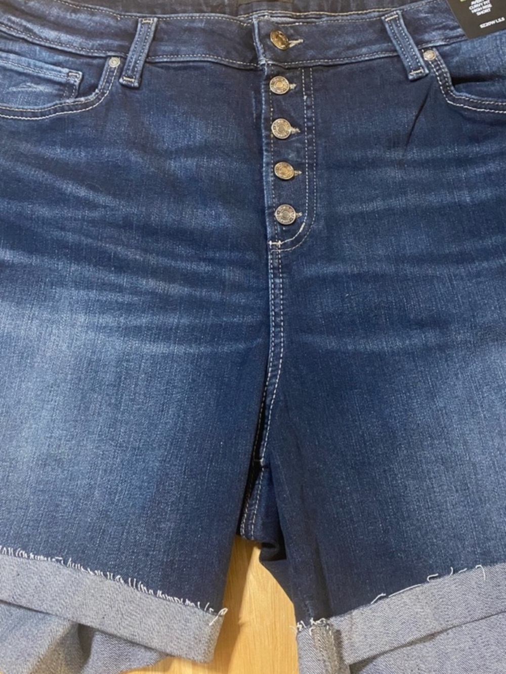 Silver Jeans Dark Blue High-Rise Jean Shorts - Picture 2 of 4